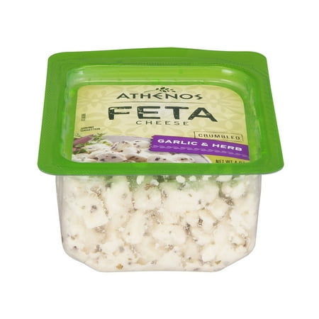 Athenos Feta Cheese Garlic & Herb Crumbled, 4.0 OZ