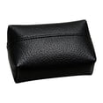 thumbnail image 1 of Dispensador de servilletas con funda para caja de pañuelos, decorativo y práctico estuche de papel facial de piel sintética, soporte para pañuelos par Negro, 1 of 8