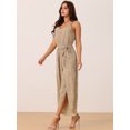 thumbnail image 3 of DARING DIVA Women's Summer Spaghetti Straps Sleeveless V Neck Jumpsuit M Brown, 3 of 6