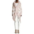 thumbnail image 3 of Faux Fur-Trim & Wool-Blend Plaid Wrap, 3 of 3
