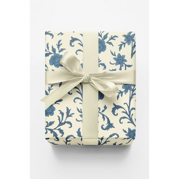 London Penny Premium Wrapping Paper - Porcelaine Royale