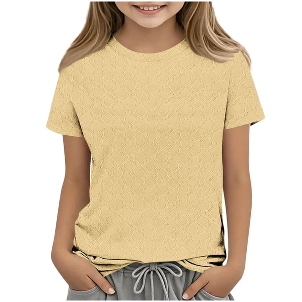 Top de Manga Larga de la Moda de los Niños de Color Sólido Cuello Redondo Suelto Y Casual Tops para el Uso Casual Diario, Interior, Regreso a Casa, Fiestas de Cumpleaños, Vacaciones, Fotografía