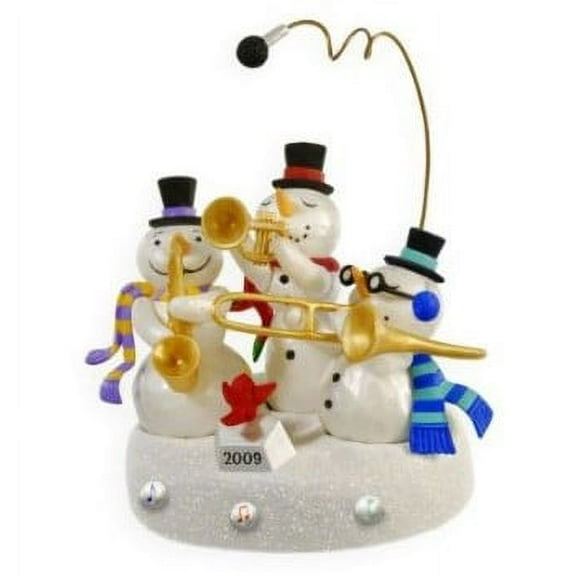 Hallmark Ornament 2009 Snowman Band - MAGIC LIGHT & MUSIC