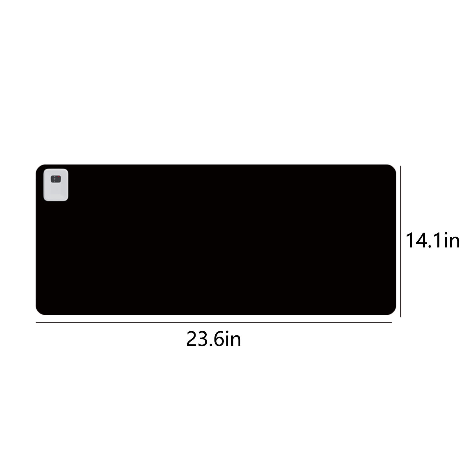 Kafsov Multifunctional Warm Desk Pad with 3-Speed Heating, Waterproof Mouse Pad Foot Warmer, Black/Gray/Pink, 24x14 Inch, Timer Off, Extended Edition Gaming Mat, Perfect Winter Essential Gift Black