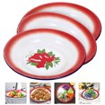 thumbnail image 4 of 3 Pcs Plats Ronds Rétro en Émail Plats de Service pour Aliments Assiettes en Émail pour la Maison, 4 of 6