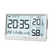 IRFORA LCD Electronic Temperature Humidity Meter Electronic High Precisions Temperature Hygrometer Alarm Clock