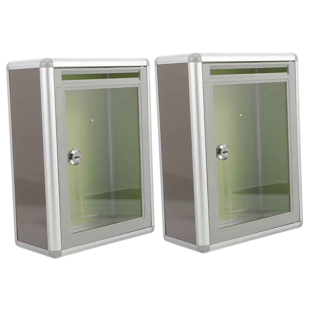 WHAMVOX  2 Pcs Modern Mailbox Wall Mount Transparent Office