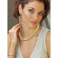 thumbnail image 3 of PalmBeach Jewelry 3-Piece Curb-Link Crystal I.D. Necklace, Bracelet And Drop Earrings Set in Yellow Goldtone, 3 of 9