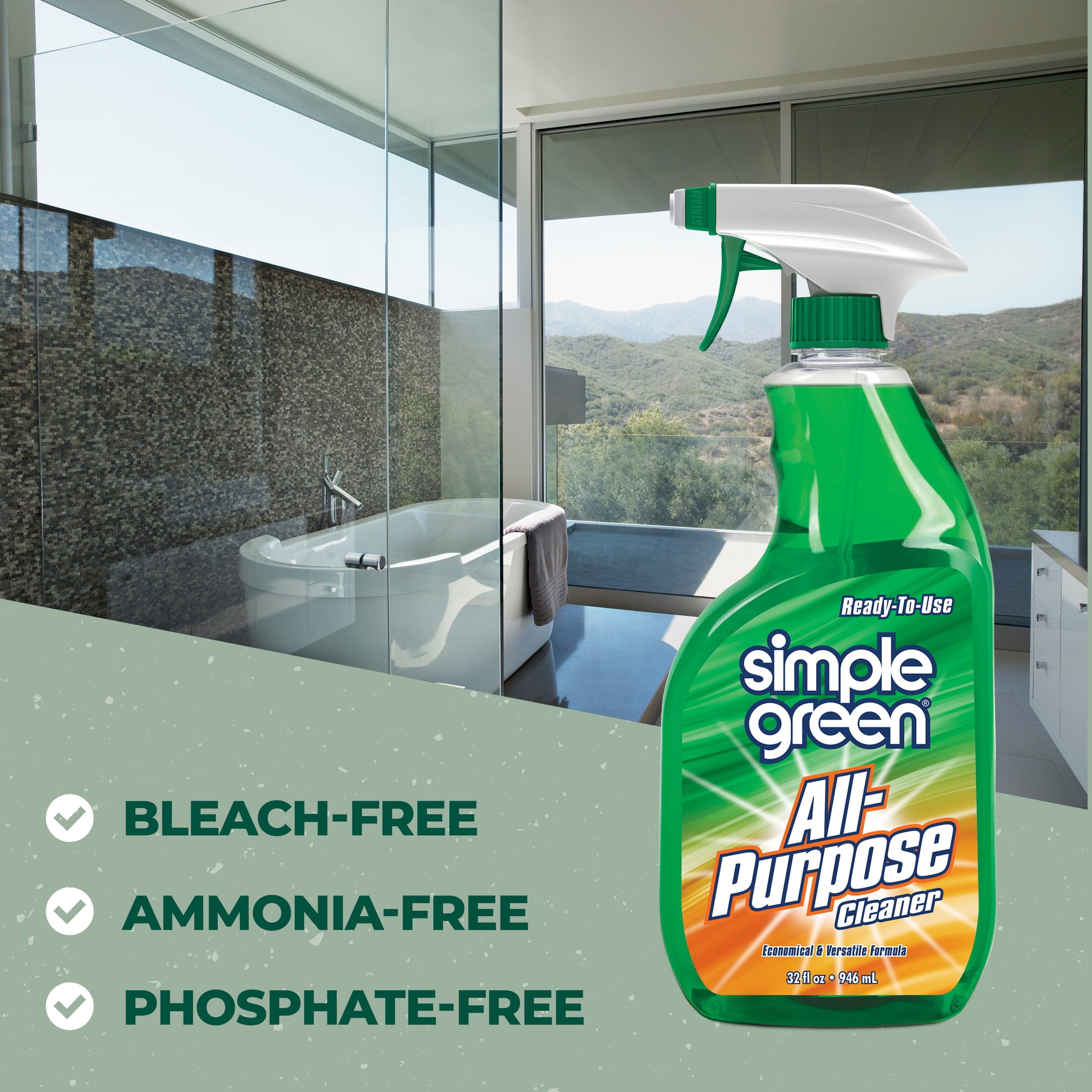 Simple Green Ready-to-Use 32-fl oz Pump Spray Glass Cleaner in the
