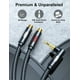 thumbnail image 5 of Cable de audio EMK de 3,5 mm macho a 2 conectores RCA hembra chapado en oro, 3 m, 5 of 6