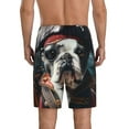 thumbnail image 4 of Lsque Pirate Bulldog On Deck Mens Sleep Pajama Shorts,Short Pajama Pants, Cotton Ultra-Soft Knit-Large, 4 of 9