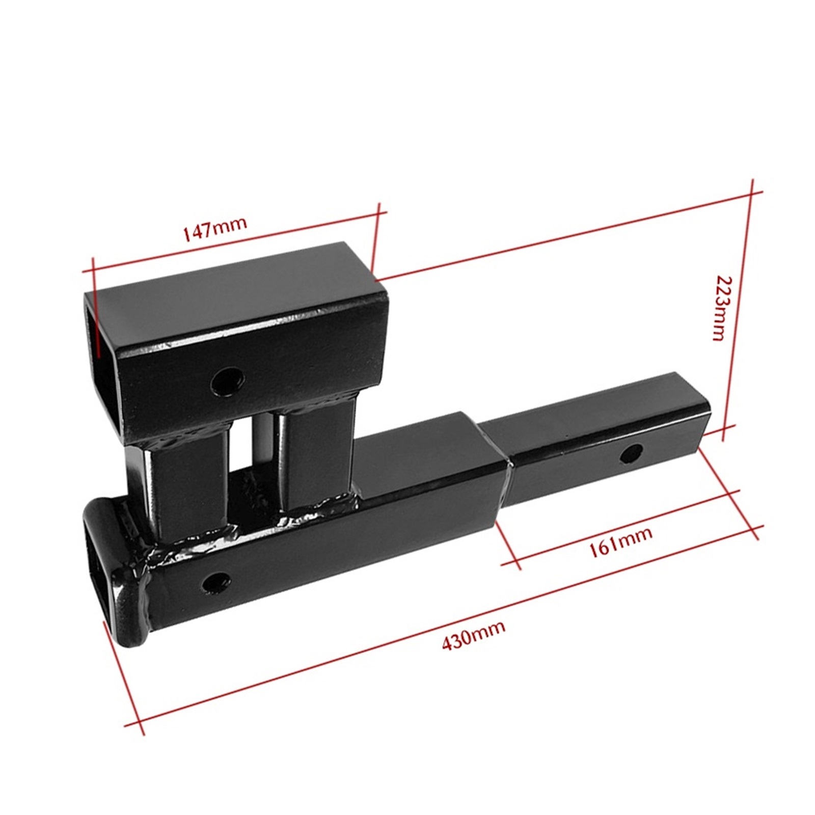 2 Inch Dual Truck Trailer Hitch Receiver Rise Drop Adapter Extender Double Extension RV Parts Van Camper Accessories Caravan ,RV Universal Fit