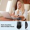thumbnail image 3 of Wireless Mouse, 2.4GHz with USB Receiver, 1400 DPI Optical Tracking, 5 Buttons,Ambidextrous PC/Mac/Laptop - Black, 3 of 8