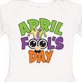thumbnail image 4 of Inktastic April Fools Day with Funny Face Replacing O Boys or Girls Long Sleeve Baby Bodysuit, 4 of 5