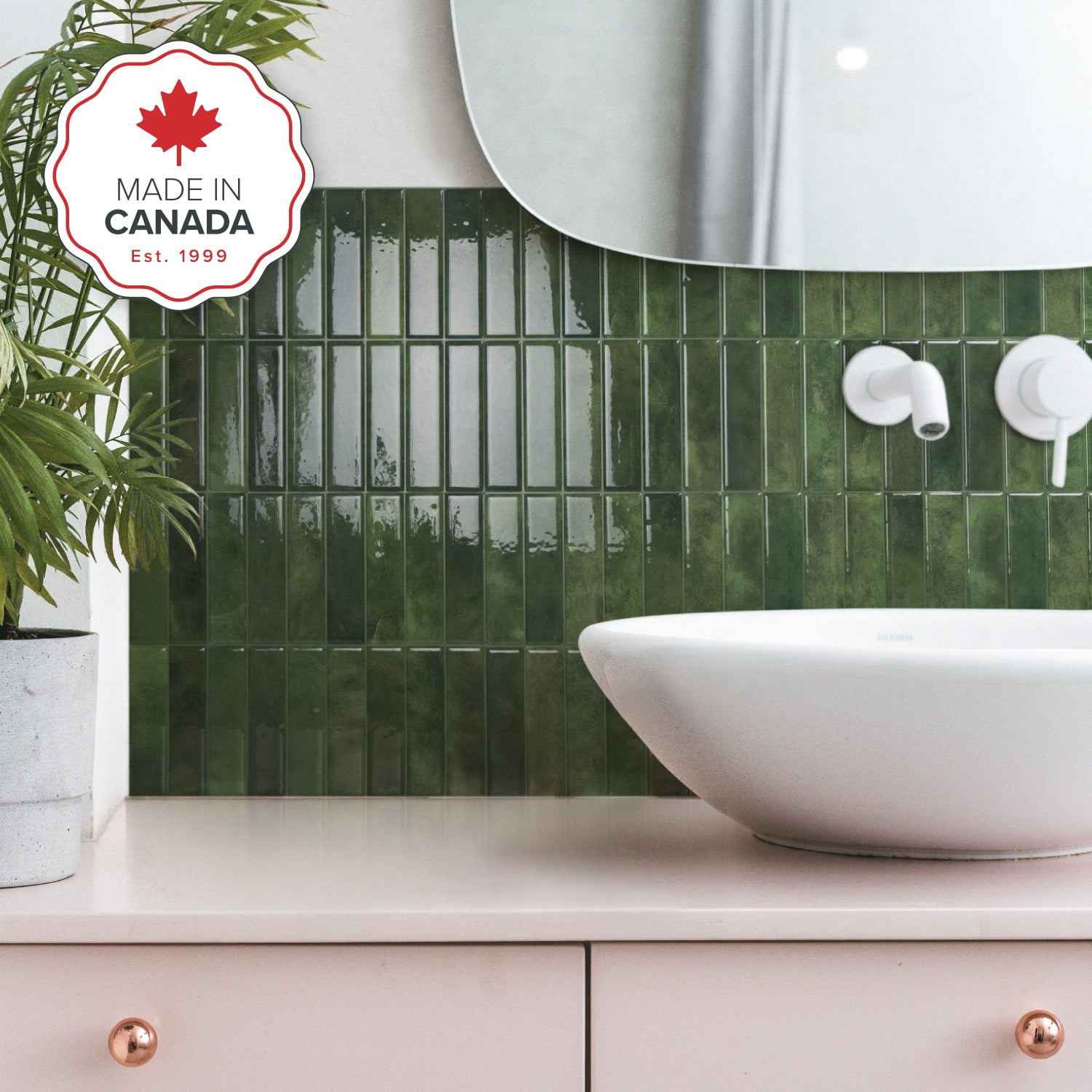 Smart Tiles Peel and Stick Backsplash, 5 Adhesive Tiles, Morocco Green, 11.43"x9"