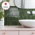 thumbnail image 3 of Smart Tiles Peel and Stick Backsplash, 5 Adhesive Tiles, Morocco Green, 11.43"x9", 3 of 5