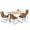 Table naturelle et chaises brunes, variante sur Ensemble de salle à manger Homy Casa 5 pièces de 160 cm (63 pouces), table en faux bois à bords naturels, chaises d'appoint rembourrées en similicuir