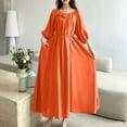 thumbnail image 5 of STETMN Plus Size Summer Holiday Dress for Women Half Sleeve Solid Loose Dresses Pleated Beach Sundress, 5 of 6