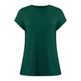 thumbnail image 5 of FASHOFT Short Cap Sleeve Shirts for Women Soft Basic Round Neck T-Shirt Spring Summer Casual Tees Green L, 5 of 5