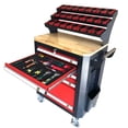 thumbnail image 4 of KAKA INDUSTRIAL HQC-540A(BT40) CNC Tool Cart, 5-Drawer Tool Chest with 77 Capacity, Red and Grey, 4 Ball-Bearing Glides, Mobile Work Station, 4 of 8