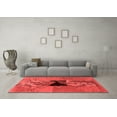 thumbnail image 3 of Ahgly Company Machine Washable Indoor Round Abstract Red Modern Area Rugs, 8' Round, 3 of 4