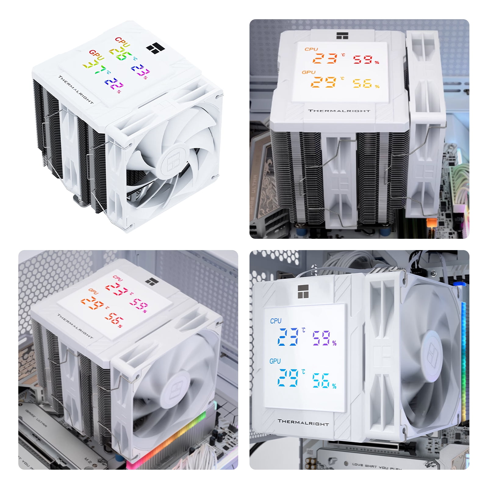 Thermalright Peerless Assassin 120 Digital White CPU Air Cooler, Temperature Digital Display | 6 Heat Pipes |1850RPM PWM Fans, for Intel 1851/1700, AMD AM4/AM5