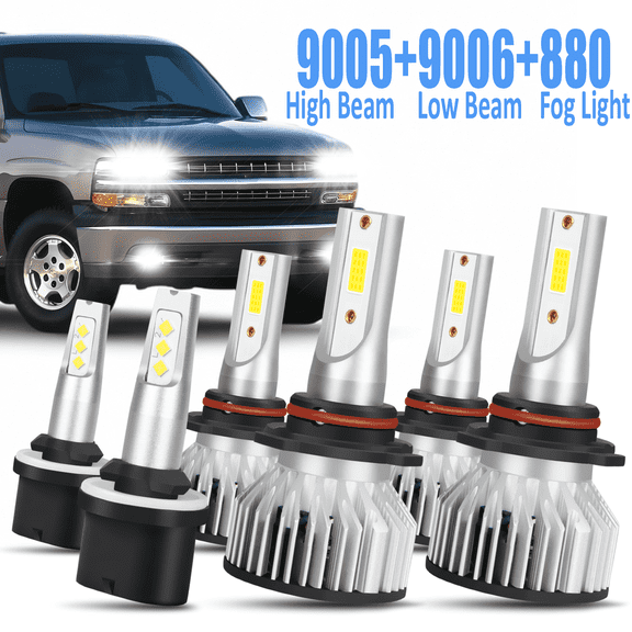 For Chevy Silverado 1999-2002 Chevy Tahoe 2001-2006 Led Headlights Bulb High Low Beam Fog Light,9005 9006 880