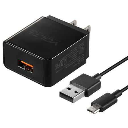 Quick Charge 18W USB Wall Kit Works with Sony Xperia XA/P/Z5/Z3/Z3v/Z2/E5 includes Hi-Power Adaptive MicroUSB 5ft Cable!