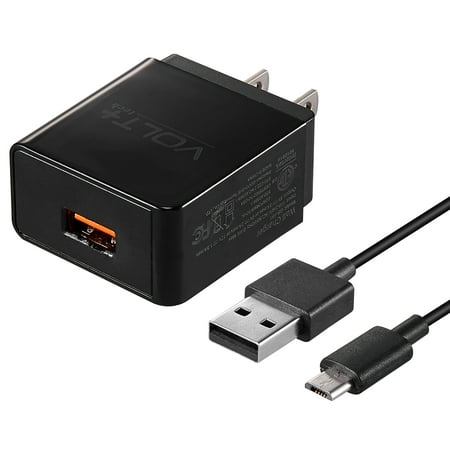 Quick Charge 18W USB Wall Kit Works with Vivo Note 8/HTC One M9/M8 includes Hi-Power Adaptive MicroUSB 5ft Cable!