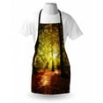 thumbnail image 3 of Fall Apron Blurry Hazy View of Forest Defoliation Mysterious Dramatic Dreamlike View, Unisex Kitchen Bib Apron with Adjustable Neck for Cooking Baking Gardening, Pale Green Red Brown, by Ambesonne, 3 of 3