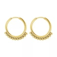 thumbnail image 4 of EOEMY Woman 18K Gold Plated Stainless Steel Round Hoop Beads Earring Clip, 4 of 5