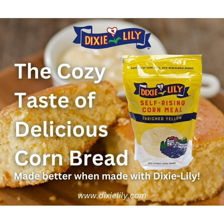 Dixie Lily Self-Rising Corn Meal, Enriched Yellow, 20 oz