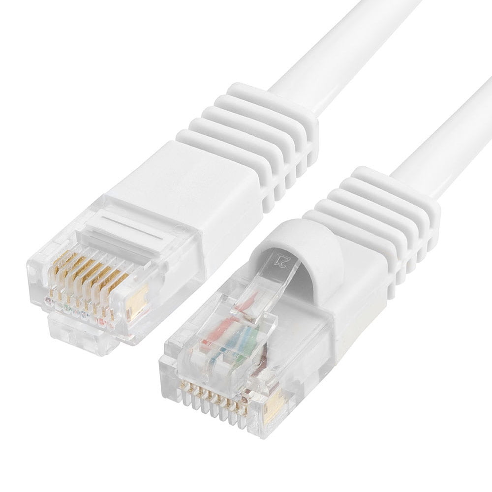 White Cat5e Networking RJ45 Ethernet Patch Cable 7 Feet