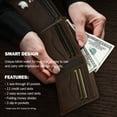 thumbnail image 6 of Wrangler Men’s Bifold Wallet Genuine Leather, RFID Blocking, Casual Everyday 10-20 Cards Purse with AirTag Holder, Gift for Him, 6 of 8