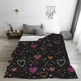 thumbnail image 5 of Honeii Heart and Stars Print Fleece Blanket - Throw Blanket for Bed, Sofa, Couch, Camping, and Travel , Microplush Ultra Soft Warm Blanket-80"x60", 5 of 7