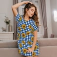 thumbnail image 3 of Sikiie Sunflowers Print Women's Short-sleeved Nightdress, Round Neck Pullover Nightdress Pajamas Summer Home Wear, 3 of 6