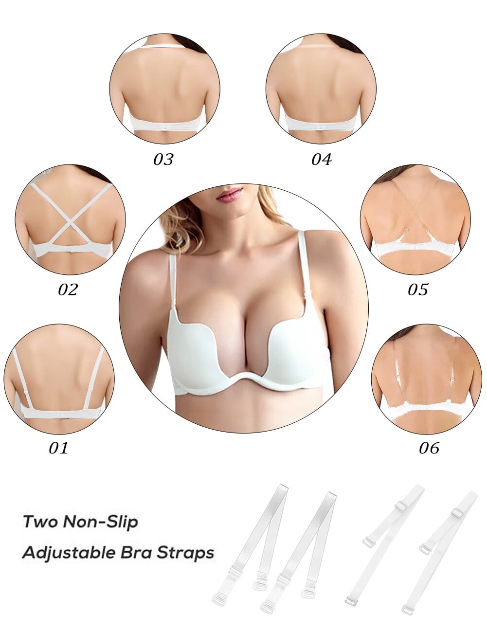 Amabobo Women's Deep V Plunge Padded Push Up Bra with Clear Straps Low Cut  Underwire Convertible Bras Nude,32A : : Clothing, Shoes &  Accessories