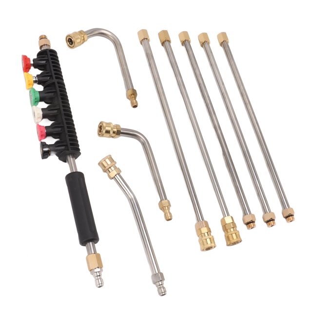 Pressure Washer Lance Set, Leakage Proof 1/4in Quick Connect Stainless Steel Rust Pressure Washer Extension Wand Set 4000 PSI Maximum For Sidewalks