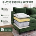 thumbnail image 4 of JULY'S SONG 113" L Shaped Couch Set, Deep Seat Modular Sectional Sofa with Movable Ottoman, Plush Couches and Sofas Detachable Cushions, Chenille Sectionals for Living Room, Green, 4 of 12
