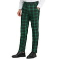 thumbnail image 5 of Unique Bargains Men's Checked Suit Pants Flat Front Elastic Waist Plaid Pants 32 Green, 5 of 6