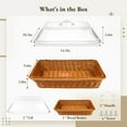 thumbnail image 5 of 2 PCS Imitation Rattan Bread Baskets, Wicker Bread Baskets with Acrylic Lids, Woven Bread Basket with Dustproof Cover, Fruit Tray, Rattan Food Serving Tray for Kitchens, Dining Tables, Restaurants, 5 of 6