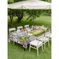 thumbnail image 3 of Outdoor Tablecloth with Umbrella Hole and Zipper, Blue Purple Floral Rectangle Table Cloth 52x70 Inch Waterproof Tablecloth, Spring Vintage Hydrangea Flower Truck Picnic Table Cover for Patio Camping, 3 of 7