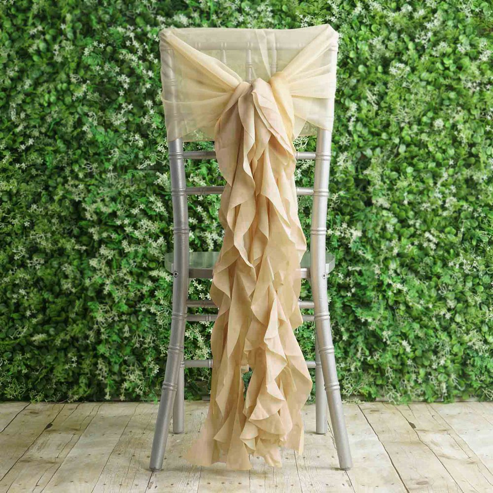 Efavormart 1 Set Premium Designer Curly Willow Chiffon Chair Sashes For