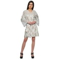 thumbnail image 3 of Moomaya Printed Cotton Venice Lace Bridesmaid Robe Short Robes For Women, 3 of 6