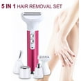 thumbnail image 3 of Electric Shaver for Women,5 in 1 Portable Multifunction Bikini Trimmer Set,Wet & Dry Painless Razor for Women,Rechargeable Low Razors for Legs Eyebrow Nose Face Bikini Area Pubic Underarms, 3 of 7