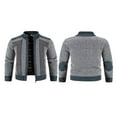 thumbnail image 4 of Cardigan pour Homme à Fermeture Éclair Intégrale, Col Montant, Coupe Ajustée, Chandail Tricoté Décontracté, 4 of 5