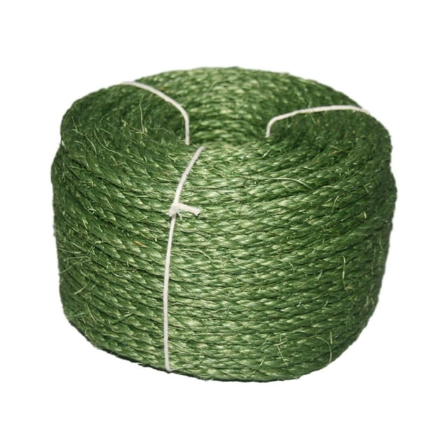 Cuerda de Sisal para rascar gatos hecha a mano, 3 hebras, cordón para mascotas, cuerda rascadora para gatos, juguete de Control de garra, hilo de yute Verde
