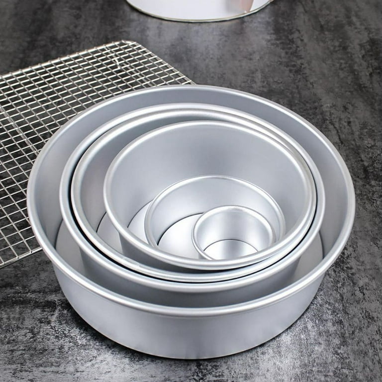 Yardwe Round Cake Pans Nonstick Baking Mold Stainless Steel Black 1Set