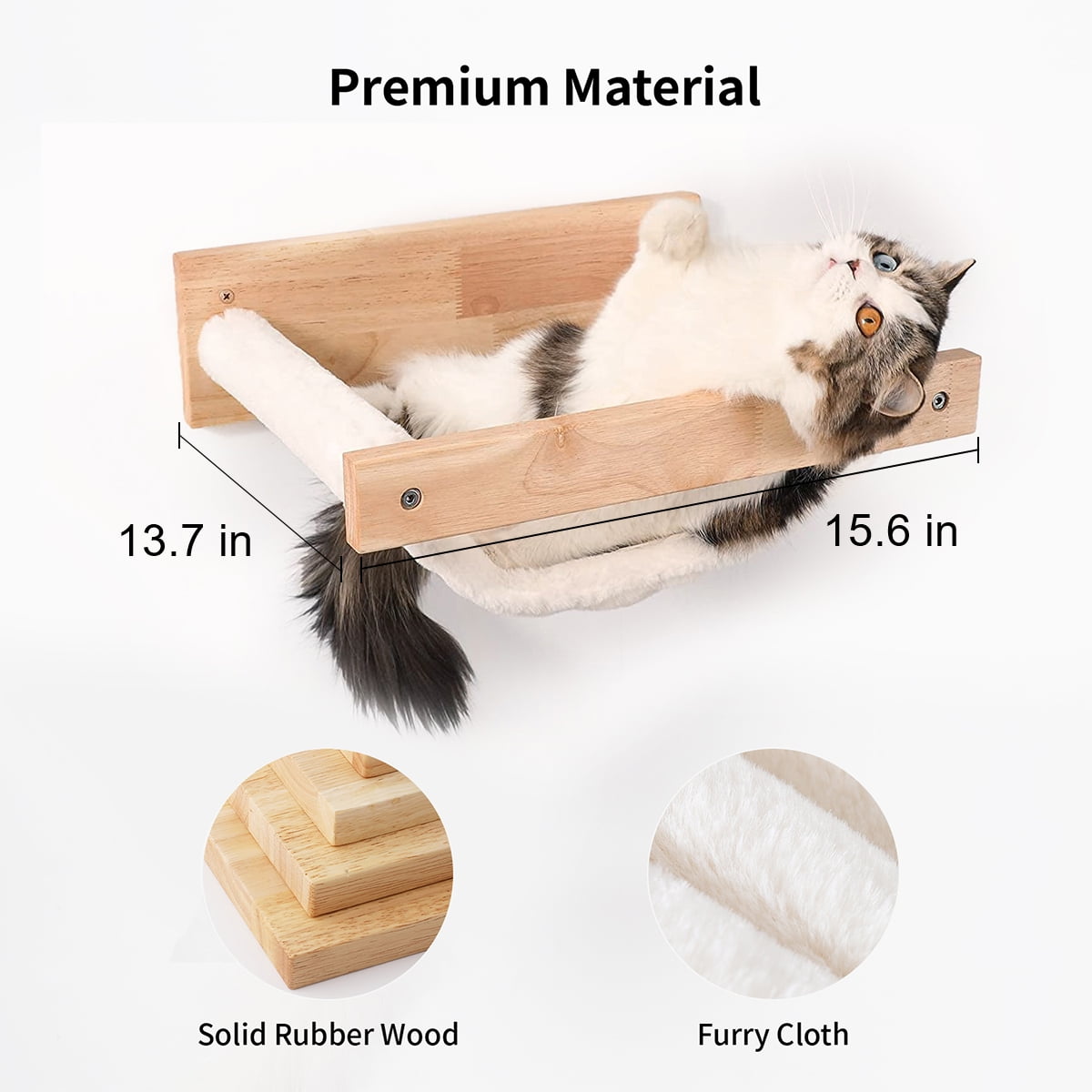 FUKUMARU Cat Furniture Set, 3 in 1 Wall Shelves & Hammock for Multi-Cat Home
