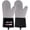 Gray Dark, variant on HEETLY 13.6-Inch Extra Long Waterproof Silicone Oven Mitts, 1 Pair, 500°F Heat Resistant for BBQ, Baking & Cooking, Black